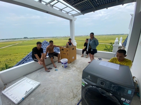 Hành trình giao và lắp đặt tủ lạnh Panasonic TV Samsung 65Q70D và máy giặt LG 12kg tại Tam Đồng, Mê Linh