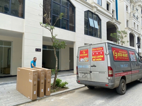 Hành trình giao 3 TV Samsung 75 inch đến KĐT Hynode, Royal Park,Di Trạch, Hoài Đức