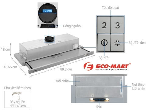 Máy Hút Mùi âm Tủ Bosch DFT93AC50: Đánh giá chi tiết