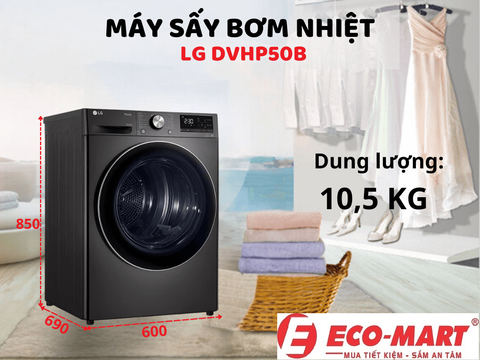 Review chi tiết Máy Sấy Bơm Nhiệt LG DVHP50B