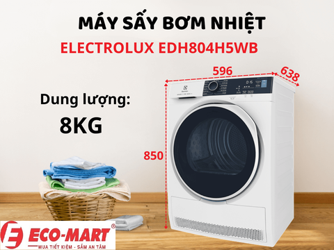 Máy sấy bơm nhiệt Electrolux 8 kg EDH804H5WB có tốt không?