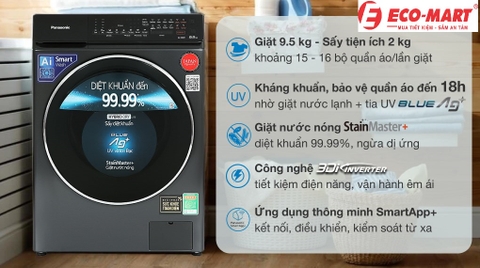 Điều gì khiến máy giặt Panasonic NA-V95FR1BVT trở nên thu hút?