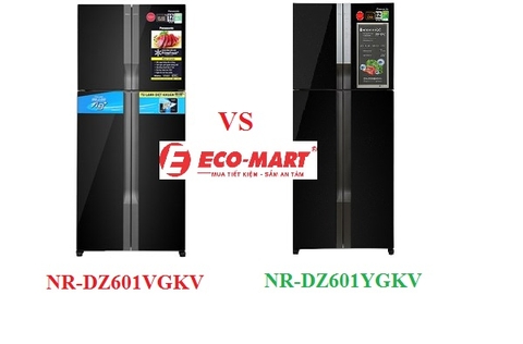 So sánh 2 mẫu NR-DZ601VGKV và NR-DZ601YGKV - Tủ 4 cánh Panasonic bán nhiều nhất