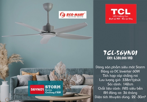 Quạt trần TCL56-YN01(BLACK) không chỉ đơn giản là làm mát