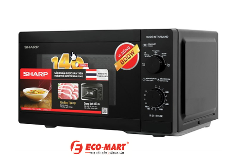 Đánh giá chi tiết lò vi sóng Sharp R-211TV-BK cơ 21 lít đơn giản dễ dùng