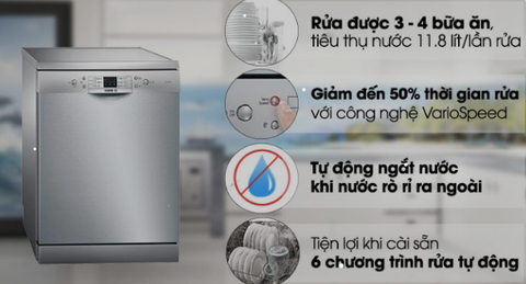 Hướng dẫn sử dụng máy rửa bát Bosch SMS63L08EA đơn giản ai cũng hiểu