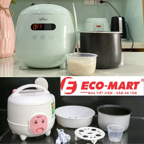 Top 2 nồi cơm điện mini MRCM06SA và DFB-B12F1 đang bán tại Eco-mart