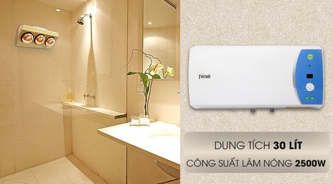Review chi tiết bình nóng lạnh Ferroli VERDI30AE 30 lít