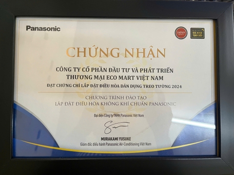 ECO-MART đã được chứng nhận đạt tiêu chuẩn gắn điều hòa không khí từ Panasonic