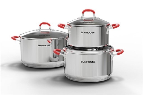 Bộ nồi inox Sunhouse SHG8185 5 đáy 3 chiếc