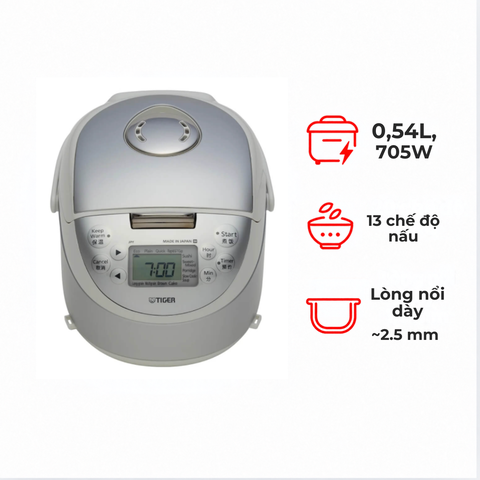 Nồi cơm điện cao tần Tiger JPF-A55W 0.54 lít