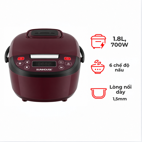 Nồi cơm điện tử Sunhouse SHD8909 1.8 lít
