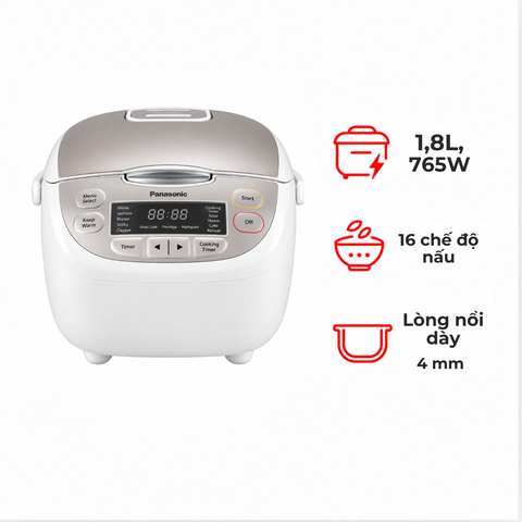 Nồi cơm điện tử Panasonic SR-CP188NRAM 1.8 lít