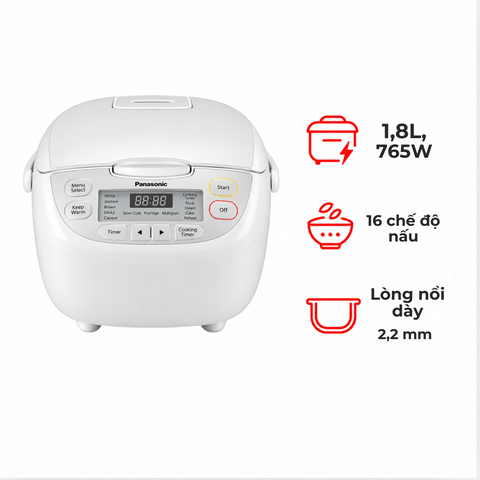 Nồi cơm điện tử Panasonic SR-CL188WRAM 1.8 lít