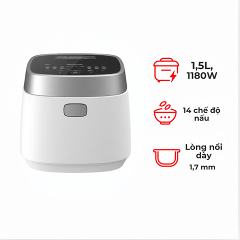 Nồi cơm điện cao tần Panasonic SR-HNS151WRA 1.5 lít lòng nồi thép không rỉ