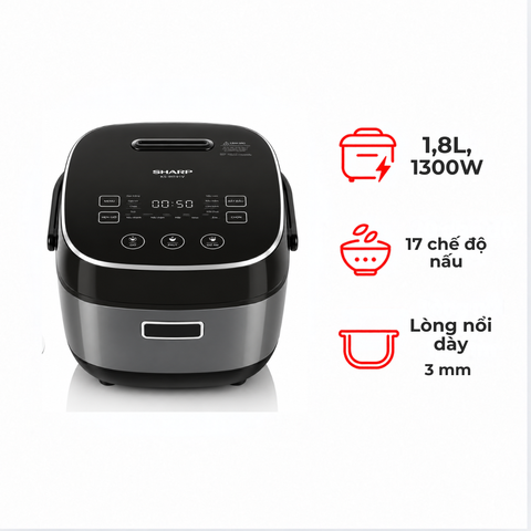 Nồi cơm điện cao tần Sharp KS-IH191V-BK 1.8 lít màu đen