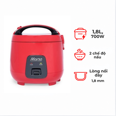 Nồi cơm điện Sunhouse SHD8652R 1.8 lít màu đỏ