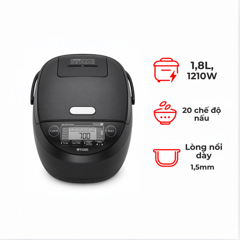 Nồi cơm điện cao tần áp suất Tiger JPM-H18V 1.8 lít