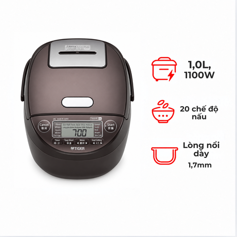 Nồi cơm điện cao tần áp suất Tiger JPK-W10W 1.0 lít