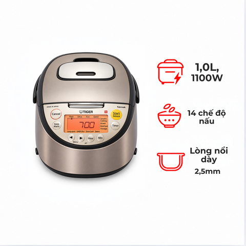 Nồi cơm điện cao tần Tiger JKTS10W 1 lít