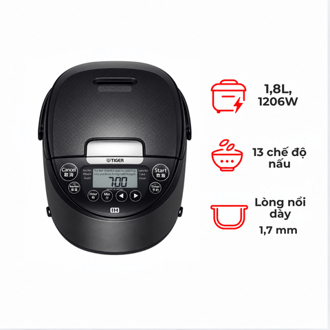 Nồi cơm điện cao tần Tiger JPW-G18W 1.8L