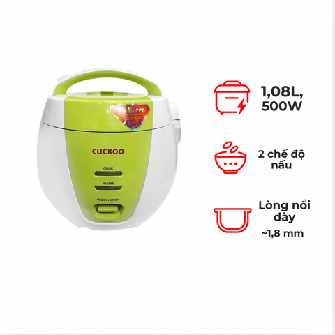 Nồi cơm điện Cuckoo CR-0661/GRVNCV 1.08 lít màu xanh lá