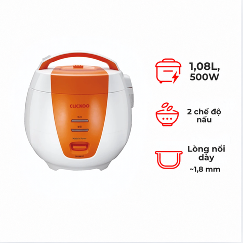 Nồi cơm điện Cuckoo CR-0661/ORVNCV 1.08 lít màu cam