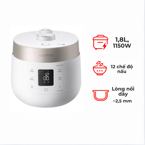 Nồi cơm điện tử áp suất Cuckoo CRP-ST1010FW 1,8 lít