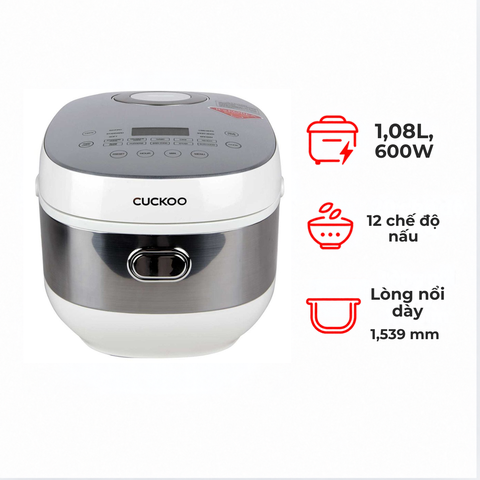 Nồi cơm điện tử Cuckoo CR-0690F/SIWHCRVNCV 1.08 lít màu trắng
