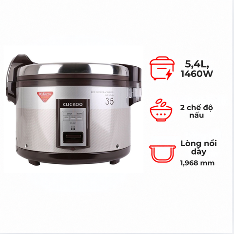 Nồi cơm điện Cuckoo CR-3021/BKSTVNCV 5.4 lít vỏ inox