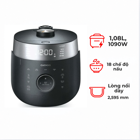 Nồi cơm điện tử áp suất cao tần Cuckoo CRP-LHTR0609F/BKSIVNCV 1.08L