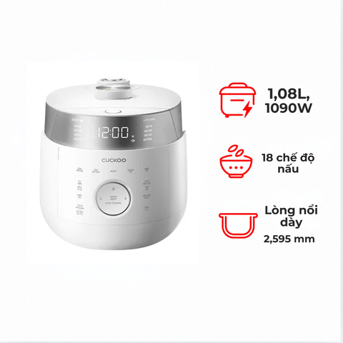 Nồi cơm điện tử áp suất cao tần Cuckoo CRP-LHTR0609F/WHSIVNCV 1.08 lít