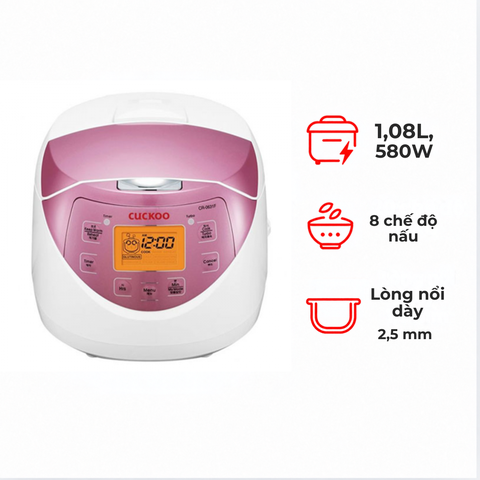 Nồi cơm điện tử Cuckoo CR-0631F/IVPIVNCV 1 lít màu trắng hồng