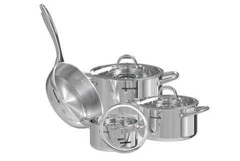 Bộ nồi chảo Inox 304 đáy liền Sunhouse SHG808