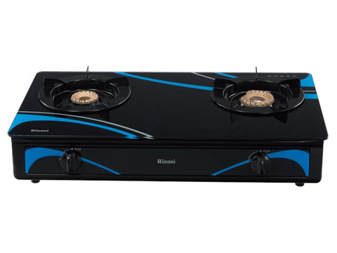 Bếp ga dương Rinnai RV-3715GL(BC) mặt kính màu đen vân xanh