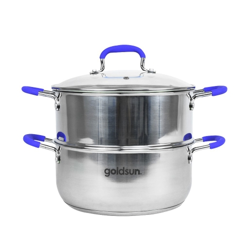 Bộ nồi Goldsun GPS1500-S 2 chiếc inox 3 lớp xửng hấp