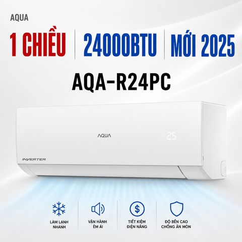 Điều hòa Aqua 1 chiều 24000BTU AQA-R24PC mới 2025