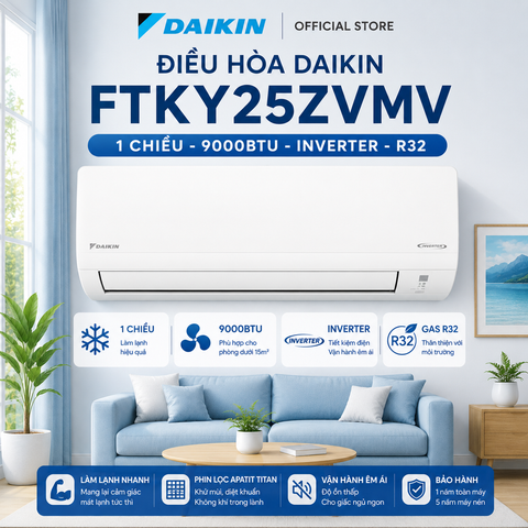 Điều hòa Daikin 1 chiều 9000BTU Inverter R32 FTKY25ZVMV