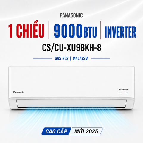 Điều hòa Panasonic 1 chiều 9000Btu Inverter CS/CU-XU9BKH-8 cao cấp mới 2025