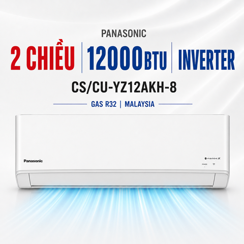 Điều hòa Panasonic 2 chiều 12000BTU Inverter CS/CU-YZ12AKH-8 tiêu chuẩn