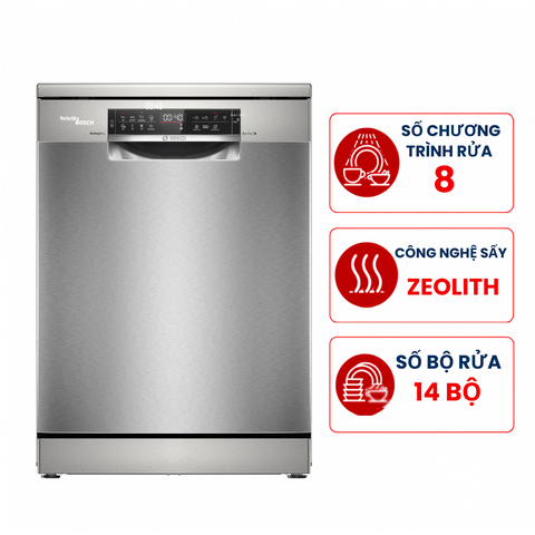 Máy rửa bát Bosch SMS6ZCI16E Series 6, 14 bộ có đèn, sấy Zeolith, nhập Đức