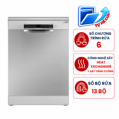 Máy rửa bát Bosch SMS4ECI14E Seri 4, 13 bộ độc lập , hé cửa nhập Đức