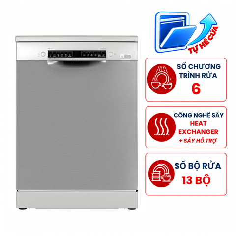 Máy rửa bát Bosch SMS4ECI26E seri 4, 13 bộ độc lập, tự động mở cửa, nhập Đức