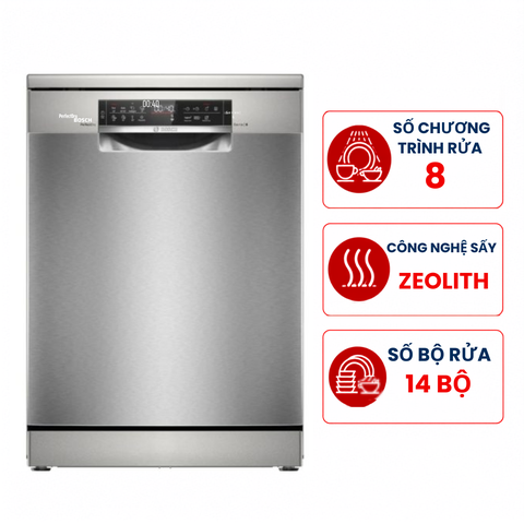 Máy rửa bát Bosch SMS6ZCI01P Series 6, 14 bộ có đèn, sấy Zeolith, nhập Đức