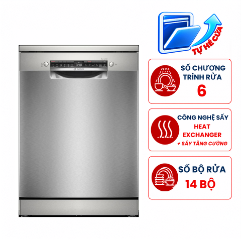 Máy rửa bát Bosch SMS4ECI01P serie 4, 14 bộ, tự động mở cửa, Thổ Nhĩ Kì
