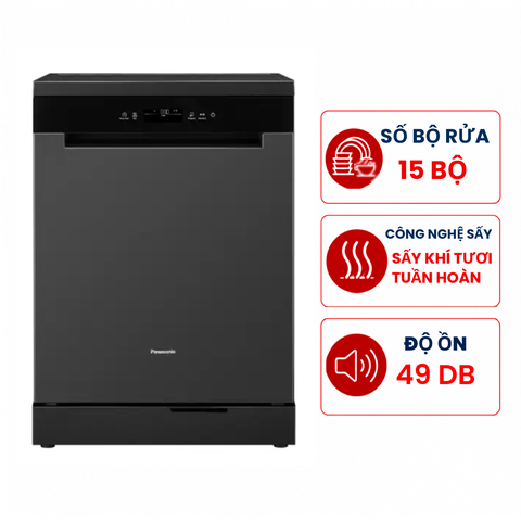 Máy rửa bát Panasonic NP-FVK16XEVN 15 bộ, sấy khí tươi tuần hoàn