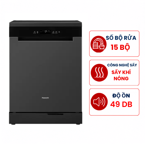 Máy rửa bát Panasonic NP-FMK16XEVN 15 bộ, sấy khí nóng
