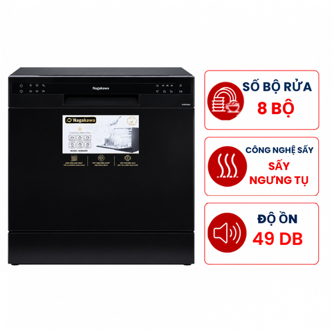 Máy rửa bát Nagakawa NK8D01M 8 bộ độc lập, Nhập Malaysia