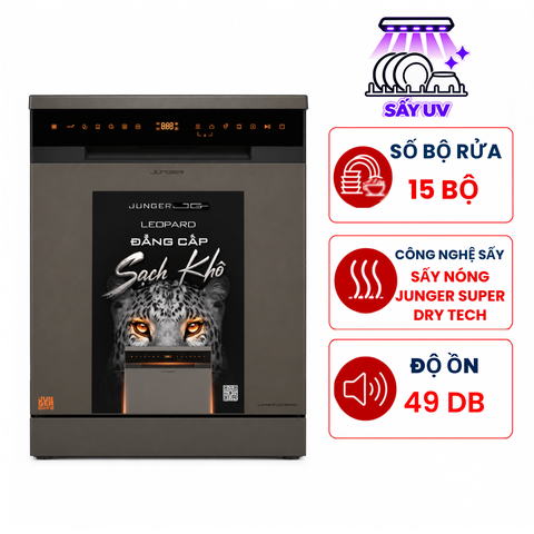 Máy rửa bát Junger Leopard DWJ-163-MS dòng độc lập 15 bộ