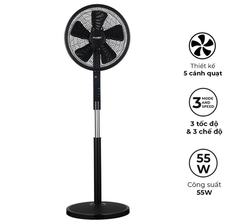 Quạt cây Magic A-251 5 cánh 55W màu đen có điều khiển từ xa
